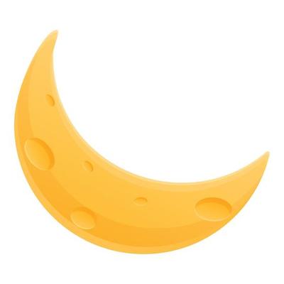 Planet moon icon, cartoon style