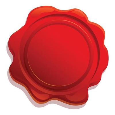 Emblem wax seal icon, cartoon style
