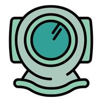 Snorkeling helmet icon, outline style vector