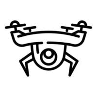 icono de drones policiales, estilo de contorno vector