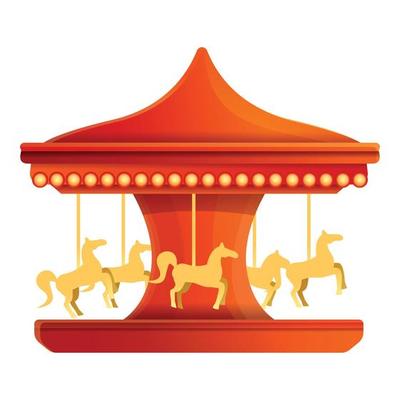 Carousel icon, cartoon style