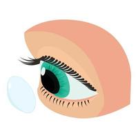 icono de lentes de contacto ocular, estilo isométrico vector