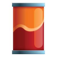 Cold food tin can icon, cartoon style vector