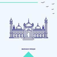 BADSHAHI MOSQUE skyline vector illustration