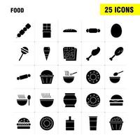 Food Solid Glyph Icons Set For Infographics Mobile UXUI Kit And Print Design Include Bbq Meat Food Meal Oven Cooking Food Meal Collection Modern Infographic Logo and Pictogram Vector