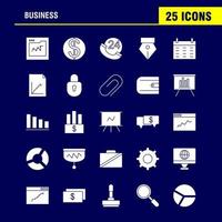 Business Solid Glyph Icons Set For Infographics Mobile UXUI Kit And Print Design Include Vector Graph Lines Education Coffee Tea Food Meal Collection Modern Infographic Logo and Pictogram