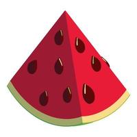 Piece watermelon icon, isometric style vector