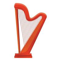 Harp irish icon, cartoon style vector