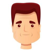 Smiling man wrinkles icon, cartoon style vector