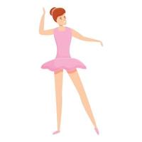 Ballerina woman icon, cartoon style vector