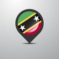 Saint Kitts and Nevis Map Pin vector