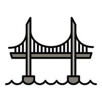 icono de puente alto, estilo de esquema vector