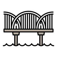 River bridge icon, outline style vector