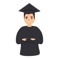 Student graduate icon, cartoon style vector