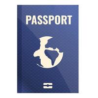 icono de pasaporte internacional, estilo de dibujos animados vector