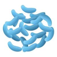 icono de probióticos azules, estilo de dibujos animados vector