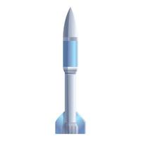 icono de cohete espacial explorador, estilo de dibujos animados vector