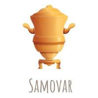 Samovar icon, cartoon style vector