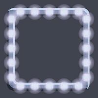 Square led strip lights icon, cartoon style vector