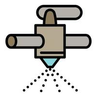 Water tap irrigation icon, outline style vector
