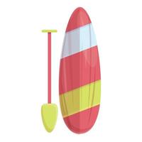 icono de actividad sup surf, estilo de dibujos animados vector