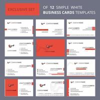 Set of 12 Route Creative Busienss Card Template Editable Creative logo and Visiting card background vector