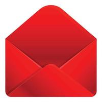 Red envelope icon, cartoon style vector