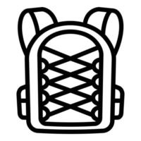 icono de mochila textil de estudiante, estilo de esquema vector