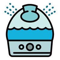 icono de humidificador médico, estilo de contorno vector