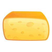 Slice cheese icon, cartoon style vector