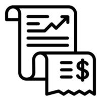 icono de informe de gastos en papel, estilo de esquema vector