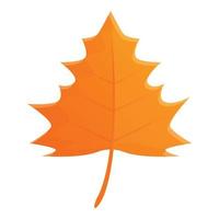 Black maple leaf icon, cartoon style vector