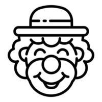 Smiling clown icon, outline style vector