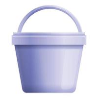 Food bucket icon, cartoon style vector