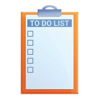 Pin to do list icon, cartoon style vector