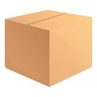 Full parcel box icon, cartoon style vector