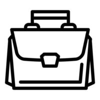 Leather bag icon, outline style vector