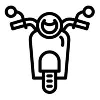 icono de scooter de vista frontal, estilo de esquema vector