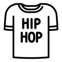 icono de camiseta hiphop, estilo de contorno vector