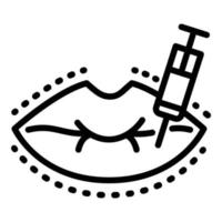 Lips injection icon, outline style vector