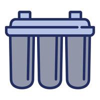 Triple water filter icon, outline style vector