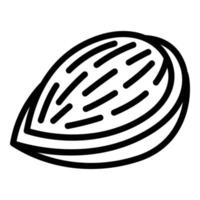 Half almond icon, outline style vector