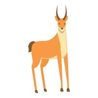 Horn gazelle icon, cartoon style vector