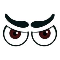 Angry eyes icon, cartoon style vector