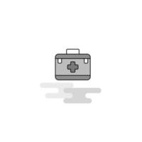 First aid box Web Icon Flat Line Filled Gray Icon Vector