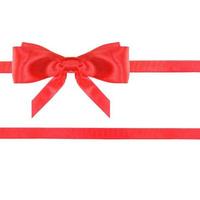 red satin bow knot and ribbons on white - set 24 photo