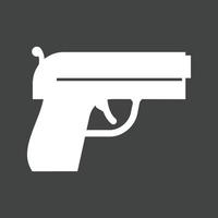 Pistol Glyph Inverted Icon vector