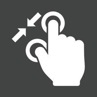 Tap and Zoom Out Glyph Inverted Icon vector