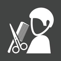 Hairdresser Glyph Inverted Icon vector