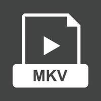 MKV Glyph Inverted Icon vector